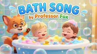 Bath Song 🛁 | Fun Kids Bath Time Song | Professor Fox | 3D Kids Cartoon Music
