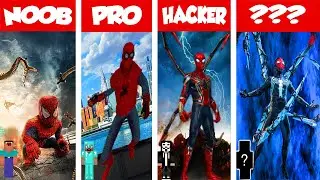 Minecraft SPIDERMAN SUITS STATUE HOUSE BUILD CHALLENGE - NOOB vs PRO vs HACKER vs GOD / Анимация