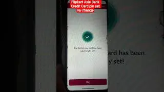 Flipkart Axis Bank Credit Card Pin Change Kaise Kare|#creditcard #ytshorts #shorts #Axiscreditcard