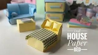 Dollhouse paper bed making/diy paper furniture for dolls