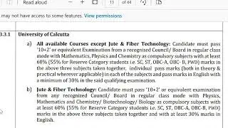 Wbjee 2023 university of Calcutta eligibility criteria |