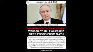 🕊 Ceasefire or Tactical Pause? Russia to Halt Ukraine Operations from May 8