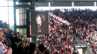 Saisonr&uuml;ckblick auf der Videoleinwand beim 1 FC K&ouml;ln