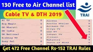 free to air Channel list for Cable TV and DTH service| rules by Trai