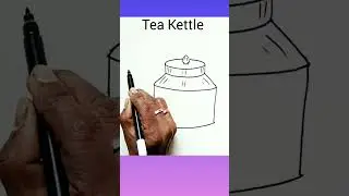 Tea Kettle Drawing //Easy Drawing // Zoynal Art Gallery #Shorts