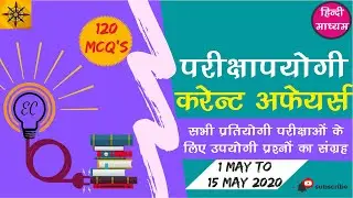 Current Affairs MCQ's 1 May to 15 May 2020 (Hindi)