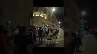 San Antonio ICE Protesters react to Trump flag