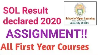 Sol Assignment result declared 2020| SOL semester mode assignment result declared 2020