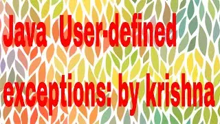 Java User-defined exceptions:
