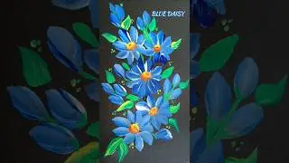 Stroke painting Blue Daisy #ytshorts #stepbystep #acrylicpainting#beginnerfriendly #trendingshorts