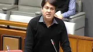 Senator Barrister Muhammad Ali Saif expressing his views in the Senate of Pakistan.