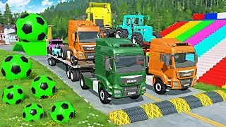 Flatbed Truck McQueen vs Potholes: Epic BeamNG.Drive Challenge 💥