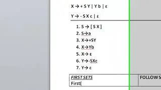 Section 1. LL(1) top-down parse table construction