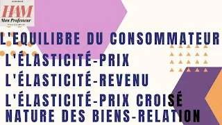 TD-Microéconomie-EX12:Elasticité-Revenu, Elasticité-Prix, Elasticité-Prix Croisé, Nature et Relation