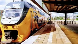 Dutch Train Double Decker with High Speed passes Amsterdam Muiderpoort Station #shorts