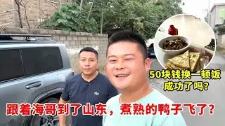 跟着海哥山东农村换饭记：揣 50 块想蹭顿家常菜，没想到煮熟的鸭子飞了#农村生活 #农忙 #农村日常#海派高手