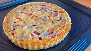 Egg,bacon and cheese Quiche recipe/egg bacon cheese pie