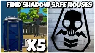 Find shadow safe houses - all locations! [x5] (Fortnite challenge)