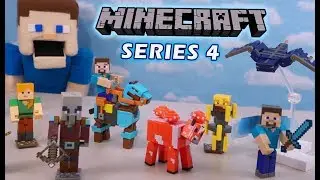 Полная распаковка фигурок Minecraft Comic Maker Series 4 от Mattel