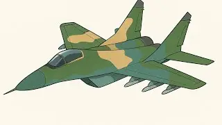 How to draw a warplane step by step &mdash; Sukhoi Su-30 fighter jet 