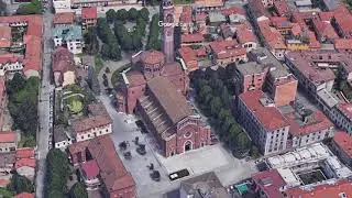 Ripresa aerea della Chiesa dei Santi Pietro e Paolo a Lissone
