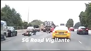 9jan2022 kje near choa chu kang exit motorcyclist rear ended mazda