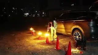 4-Color LED Traffic Cone Warning Light | Road Safety & Emergency Lighting Solution