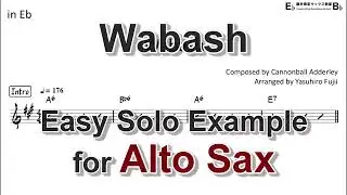 Wabash (Cannonball Adderley) - Easy Solo Example for Alto Sax