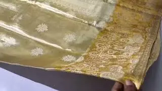 Exclusive pure kanchipuram tissue meenakari all over butta designs 🦋