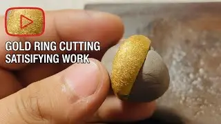 Gold Ring Cutting Design Process 🔥 Handcrafted Jewellery Making | Satisfying Video #viral 
