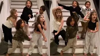 Penelope Disick, North & Saint West Filming a TikTok Video