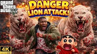 FRANKLIN AND SHINCHAN DANGER LION ATTACK!! | GTA 5 SERIES