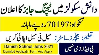 Punjab Danish School Jobs 2021 Application Download | School Teaching Jobs 2021 In Punjab