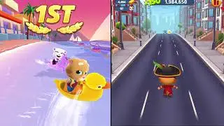 Talking Tom Jetski 2 Android Gameplay TALKING ANGELA VS PIRATE GINGER TALKING TOM GOLD RUN NEW UPDAT