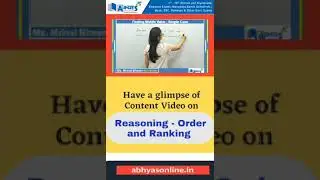 Have a Glimpse of content video on Reasoning oder and Ranking #neet #navratri  #khushi #poonam