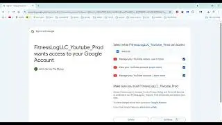 YouTube Data API OAuth Verification Demo - FitnessLogLLC_Youtube_Prod APP