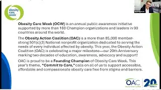 OCW 2025 Congressional Briefing - Obesity Policy Update: Time to Commit to Care