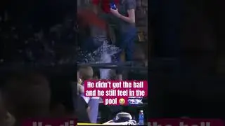 Baseball fan tries to retrieve Diamondback home run ball, falls in pool instead😭 #arizona #mlb