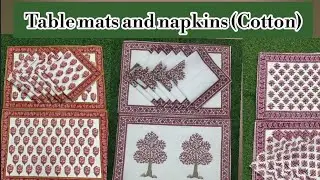 February 1, 2026 l block printed cotton table mats and napkins 