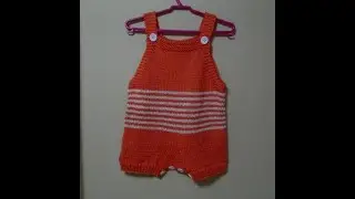Jardineira/Body Infantil em Tricô para 9 meses a 1 ano