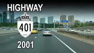 North America's Busiest Highway 401 in 2001 - Kennedy to Morningside | Driving POV