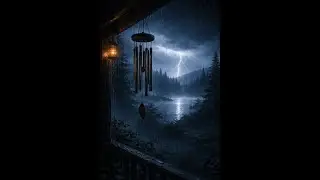 9 Hours Heavy Rain with Thunder & Wind Chimes | Deep Sleep & Relaxation