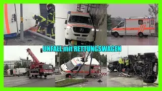 ++ UNFALL mit RETTUNGSWAGEN auf EINSATZFAHRT ++ [Feuerwehr Stuttgart im Einsatz mit Kranwagen] - [E]