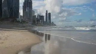 The view of Surfers Paradise from Broadbeach