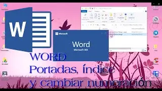 WORD Crear Portada, índice automático y cambiar la numeración
