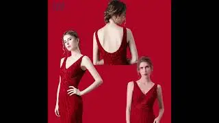Wine Red Sexy Mermaid Beaded Evening Gown