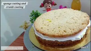Pineapple Cake Sponge Cutting in 3 Layers 🍍 | Crumb Coat Tutorial | Part 1 #youtube #viralvideo 