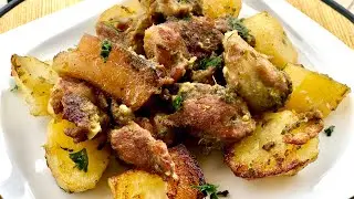 HOW TO MAKE THE MOST DELICIOUS OVEN GRILLED PORK AND BAKED POTATOES.