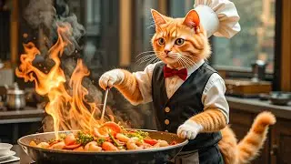 Fat Orange Cat&rsquo;s Funny Restaurant Adventure! 🍽️ | Chef & Waiter in Action | Cute Cat Animation