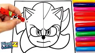 Sonic Shadow in one face coloring pages/ Sonic coloring page Tobu - Candyland [NCS Release]